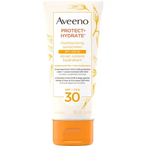 Aveeno Protect & Hydrate Face & Body Sunscreen SPF 30, 88mL - Water & Sweat Resistant, Oil-Free