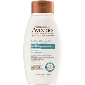 Aveeno Rose Water & Chamomile Shampoo for Sensitive Skin, Sulfate Free, No Dyes or Parabens