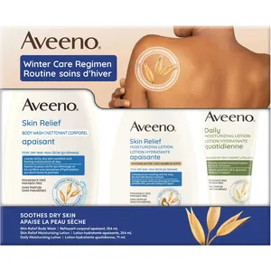 Aveeno Skin Relief Holiday Gift Pack - 3 Products for Healthy, Hydrated Skin, Fragrance Free