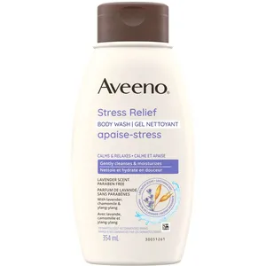 Aveeno Stress Relief Body Wash 354ml - Calming Lavender, Oatmeal & Ylang-Ylang for Skin Hydration