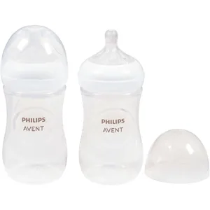 Avent Natural Baby Bottle with Natural Response Nipple, 9oz, Clear - Control Milk Flow Like Breastfeeding
