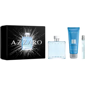 Azzaro Chrome Eau de Toilette Holiday Set - 100ml Fragrance, 75ml Shampoo, 10ml Gift Size