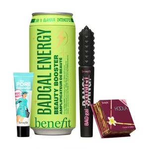 BADgal Energy Trio: Mascara, Pore Primer & Bronzer Set in Black for Flawless Skin & Lashes