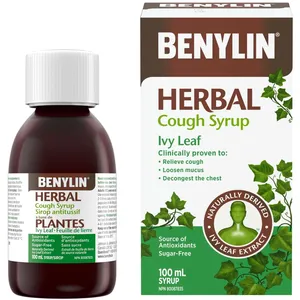 BENYLIN Herbal Cough Syrup Ivy Leaf - Sugar-Free Decongestant for Adults 100 mL