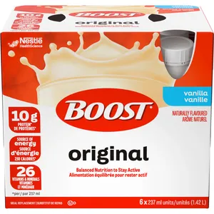 BOOST Original Vanilla Meal Replacement Drink - 6 Pack of 237ml - Nutritionally Complete Shake