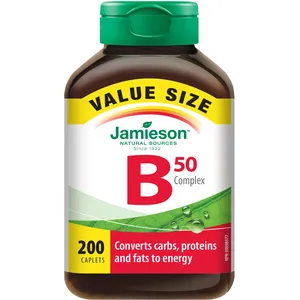 B Complex Caplets 50 mg - Jamieson Value Pack for Energy, Metabolism & Good Health Support