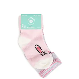 Baby Girl Crew Turn Cuff Socks with Grippers - Perfect for Comfort and Style