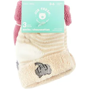 Baby Girl Crew Turn Cuff Socks with Grippers - Stylish, Comfortable, Perfect for Little Feet