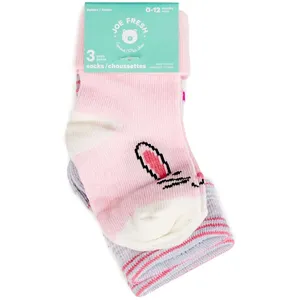 Baby Girl Crew Turn Cuff Socks with Grippers - Stylish, Comfortable, and Safe for Little Feet