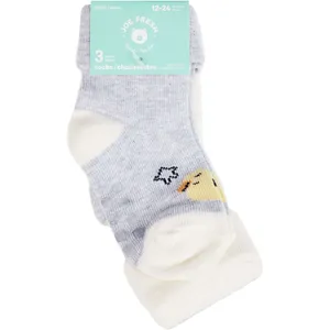 Baby Girl Turn Cuff Socks with Grippers - Comfortable Crew Socks for Infants in Soft Cotton