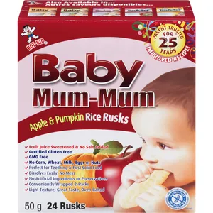 Baby Mum Mum Apple & Pumpkin - Gluten-Free Snack for Babies, Allergen-Free and No Mess