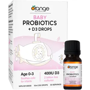 Baby Probiotics + D3 Drops for Infants - Supports Immune Health, Reduces Colic Symptoms