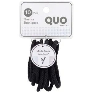 Bamboo Elastic Black Hair Ties - Eco-Friendly, Fully Recyclable Packaging for All Hair Types