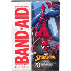 Band-Aid Adhesive Bandages for Kids - Marvel Spiderman, 20 Count, Fun Designs for Minor Cuts