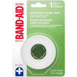 Band-Aid First Aid Paper Tape 2.5cm x 9.1m - Breathable, Latex-Free, Ideal for Frequent Dressing Changes