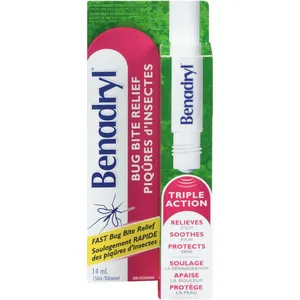 Benadryl Itch and Pain Relief Stick for Bug Bites 14 ml - Fast Relief for Itchy Skin, Portable Formula