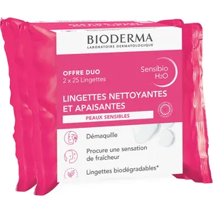 Bioderma Duo Sensibio Wipes - Biodegradable Cleansing & Makeup Removing Wipes for Sensitive Skin