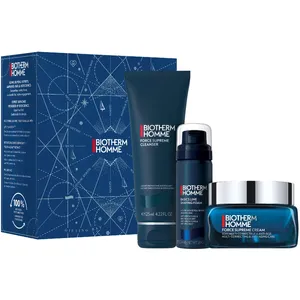 Biotherm Anti-Aging Routine Gift Set for Men with Youth Algae Extracts, Cleanser & Shaving Foam