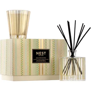 Birchwood Pine Candle & Reed Diffuser Set - Winter Forest Aroma, Premium Quality Fragrance