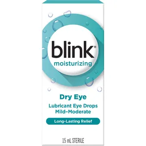 Blink Moisturizing Lubricant Eye Drops 0.25% - Hypoosmolar Formula for Contact Lens Comfort