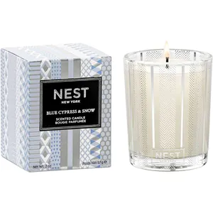 Blue Cypress & Snow Votive Candle - Crisp Notes of Juniper Berry and Smoked Vanilla Bean