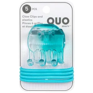 Blue Ombre Claw Clip with Matching Elastics - Eco-Friendly and Ideal for All Hair Types
