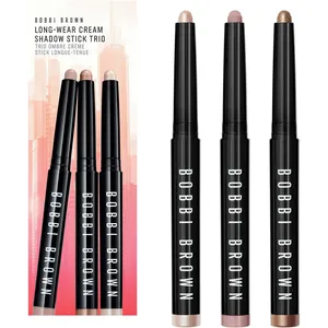 Bobbi Brown Long-Wear Cream Shadow Stick Trio - Moonstone, Shell, Smokey Topaz - Waterproof Eyeshadows