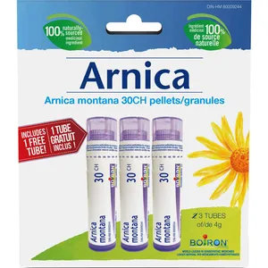 Boiron Arnica Montana 30CH Bonus Pack - 3 Tubes for Pain Relief and Bruise Healing