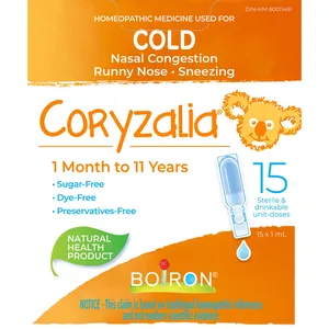 Boiron Children's Coryzalia Cold Relief, 1 Month to 11 Years â€“ Sugar-Free, Easy to Administer