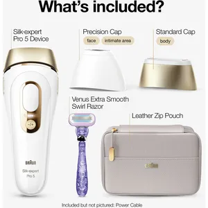 Braun IPL SilkÂ·expert Pro 5 PL5157 - At-Home Hair Removal System, White and Gold, Precision Head