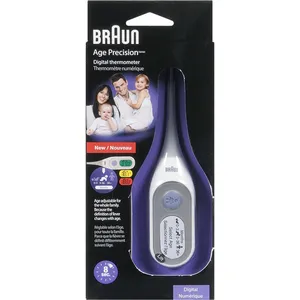Braun PRT2000CA Age Precision Digital Thermometer with Flexible Tip, Fast 8-Second Reading