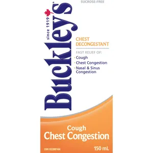 Buckley's Chest Decongestant Cough Syrup Sucrose-Free 150mL for Fast Relief from Cough & Congestion