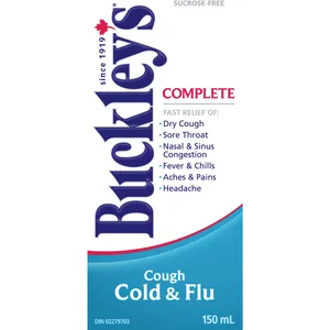 Buckley's Complete Cough Cold & Flu Syrup Sucrose-Free 150mL for Fast Relief from Symptoms