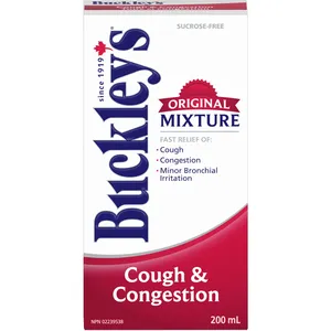 Buckley's Cough Congestion Original Mixture Syrup 200mL - Sucrose-Free Relief for Cough & Congestion