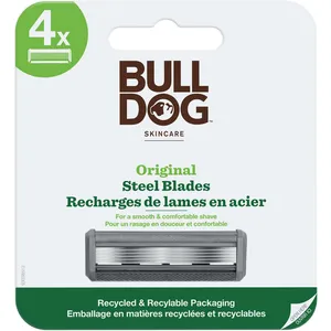 Bulldog Original Bamboo Razor Refills - 4 Pack of 5 Steel Blades with Aloe Lubricating Strip