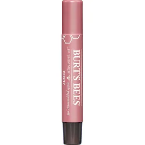 Burt's Bees 100% Natural Lip Shimmer in Peony - Moisturizing Lip Color with Peppermint Flavor