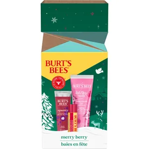 Burt's Bees Merry Berry Holiday Gift Set â€“ Pomegranate Lip Balm, Berry Sorbet Tinted Balm, Hand Cream