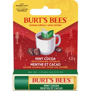 Burt's Bees Mint Cocoa Lip Balm - 100% Natural Moisturizer, 1 Tube Holiday Gift, Ultra-Hydrating