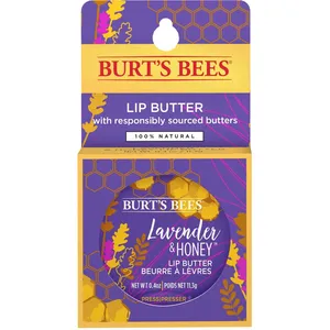 Burt's Bees Natural Moisturizing Lip Butter Lavender & Honey - 100% Natural, 100% Recyclable
