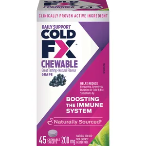 COLD-FX Chewable Immune Support - Grape Flavor, Natural Cold Remedy, 200 mg CVT-E002