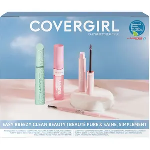 COVERGIRL Easy Breezy Clean Beauty Kit - Vegan, Cruelty-Free Makeup Essentials for Radiant Beauty