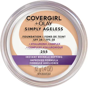 COVERGIRL Simply Ageless Wrinkle Defying Foundation Creamy Beige - SPF 28, Hyaluronic Complex