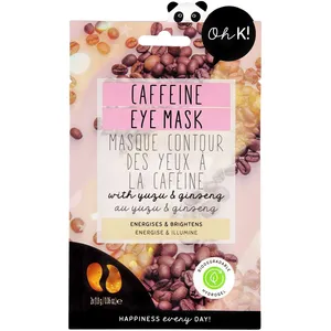 Caffeine Eye Mask - Hydrogel Patches with Yuzu & Ginseng to Brighten, Cool & De-Puff Tired Eyes