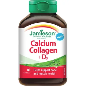 Calcium Collagen + D3 for Bone and Muscle Health Support with Vitamin D3 - 60 Capsules
