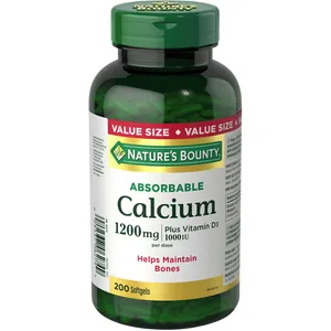 Calcium Pills with Vitamin D3 1200mg for Strong Bones and Teeth Support