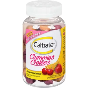 Caltrate Calcium & Vitamin D3 Gummies, Cherry, Orange & Strawberry, 50 Count - Bone Health Support