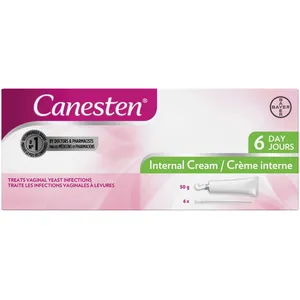 Canesten 6 Day Internal Cream for Yeast Infection, Clotrimazole 1% - 6 Treatments