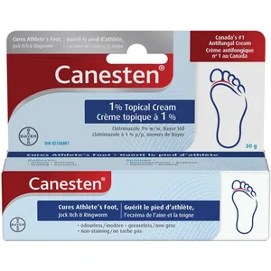 Canesten Antifungal 1% Topical Cream, Relieves Itching & Burning, 15g - Athlete's Foot, Jock Itch