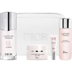 Capture Totale 4-Piece Skincare Set with Travel Makeup Bag for Anti-Aging Routine