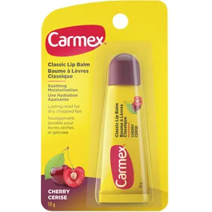 Carmex Cherry Classic Lip Balm 10g Squeeze Tube - Smooth Hydration for Dry, Chapped Lips